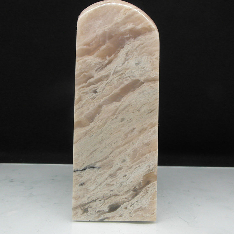 天然印石巴林石流岩纹瓷白冻石印章篆刻石料42*42*118mm