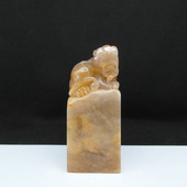 天然印石产地巴林石黄花冻石瑞兽印章篆刻石料38 90mm