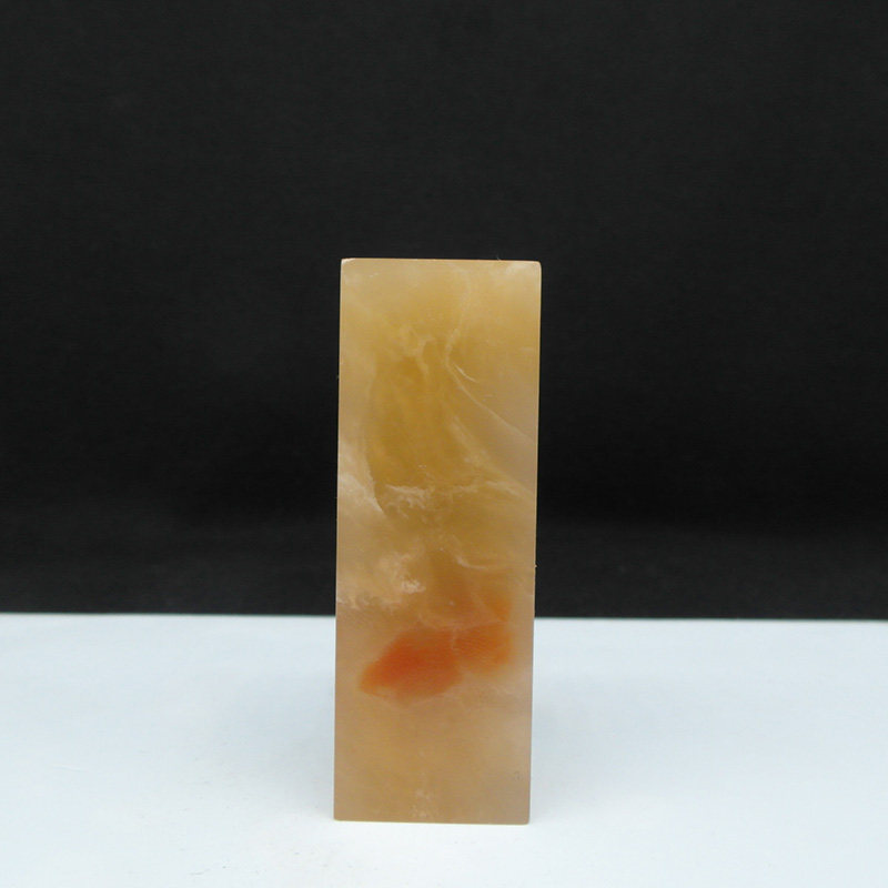 精品天然印石产地巴林石结晶体烛光冻石印章篆刻石料21*21*59mm