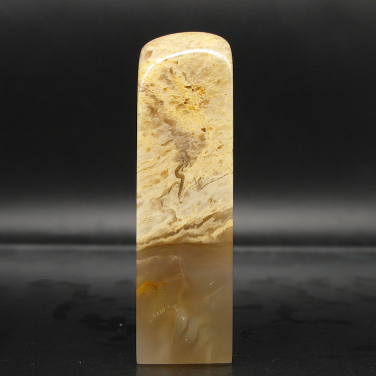 印石巴林石印章料白黄黑俏色冻石篆刻优质石料18-21mm