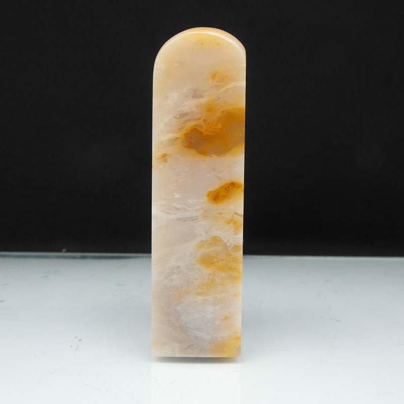 天然印石产地巴林石章料黄花冻石印章篆刻石料20*20*70mm