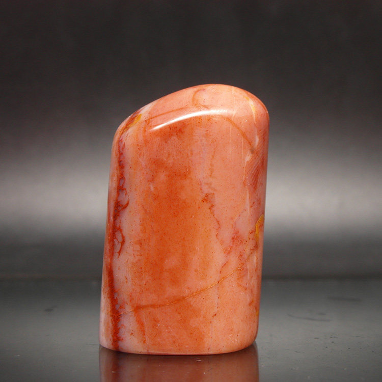 天然印石闲章料产地巴林石朱砂红冻石随形印章篆刻石料30*23*50mm