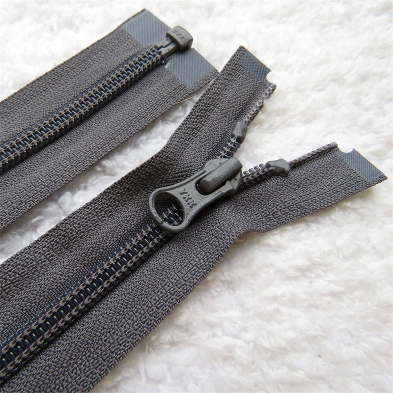 YKK 지퍼 NO. 5 나일론 싱글 지퍼 다크 그레이 50-70CM-코트 가디건 다운 재킷 파카 재킷