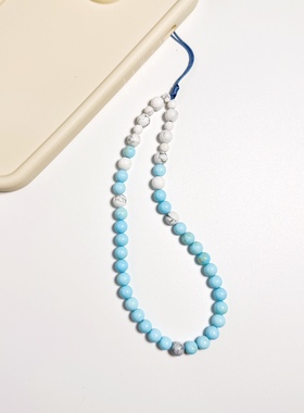 LUNA天然松石手机链手机挂链挂饰白松蓝松清爽手机装饰蓝色包邮