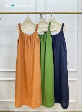 12203吊带麻连衣裙色个25夏季不失挺括宽松慵懒