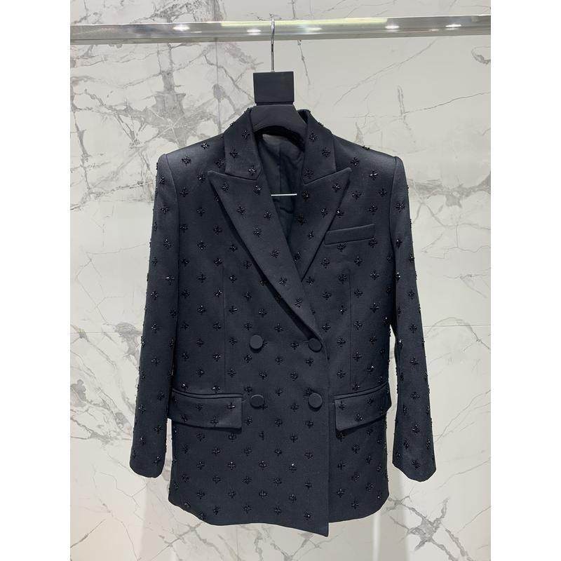 重工绣花西装外套女冬季黑色两件套轻奢高级感套装,女装/女士精品,时尚套装,淘宝优惠券,粉丝福利购,淘宝优惠卷