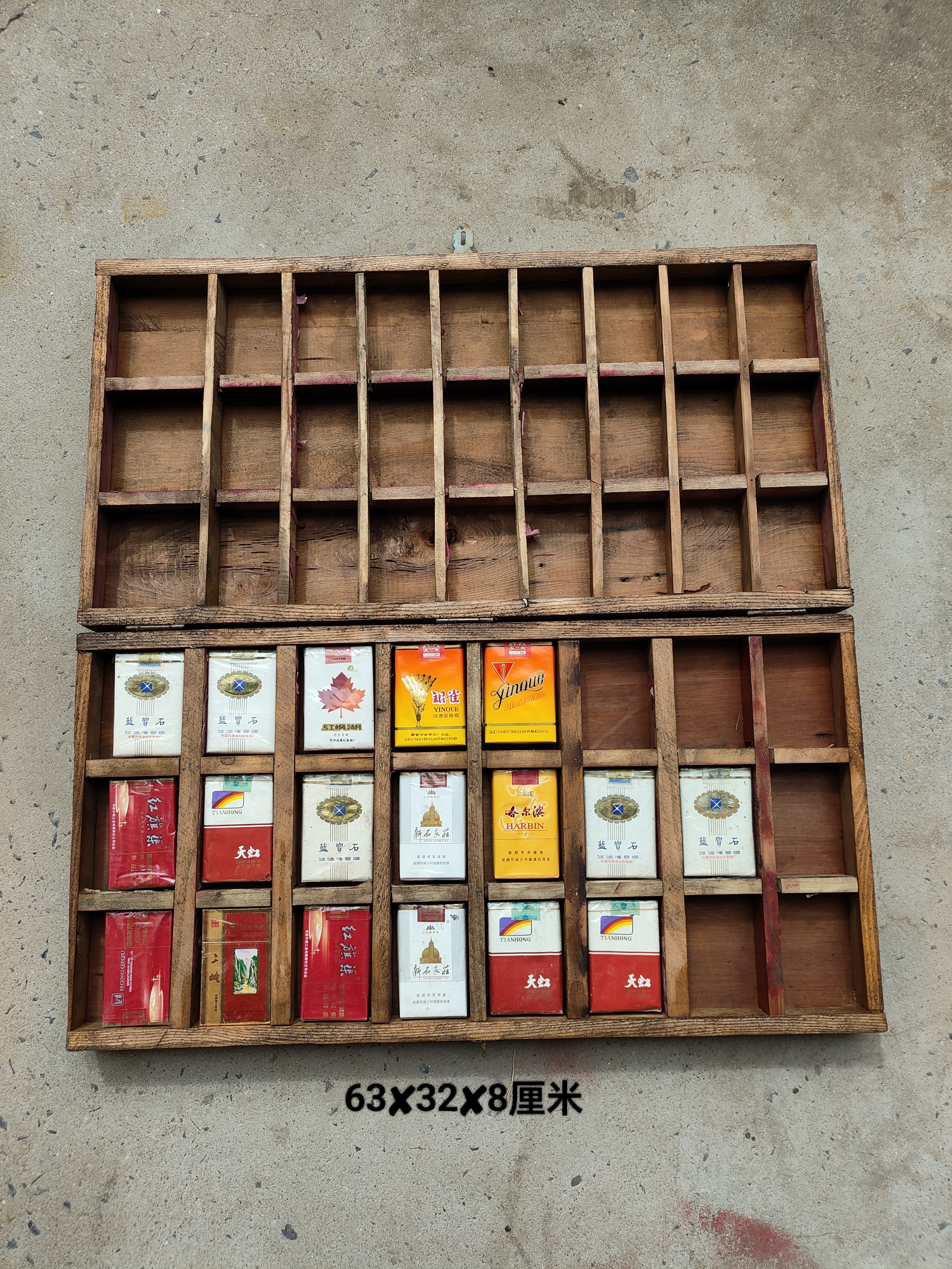 复古香烟展示盒民俗物件影视道具陈列盒摆件装饰架