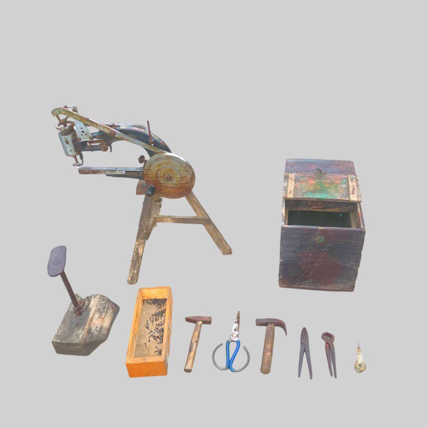 手摇老补鞋机民俗老物件怀旧收藏杂项老式旧修鞋鞋匠工具影视道具