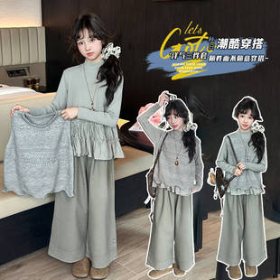 初中生女孩穿搭一整套春装套装2026新款女大童洋气韩系高级感穿搭