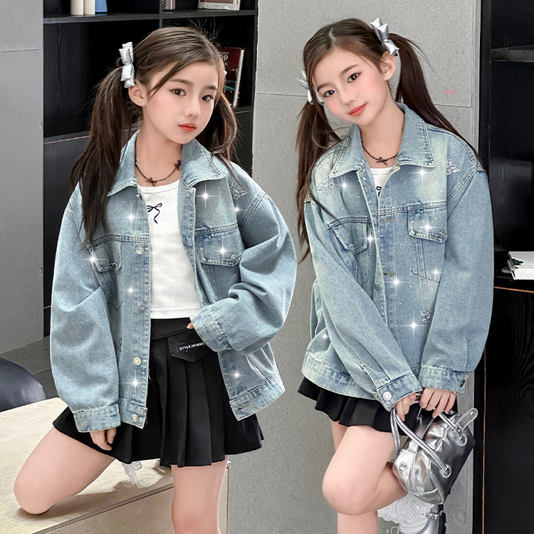 女童春装牛仔外套2025新款推荐韩版中大童百搭春秋款上衣