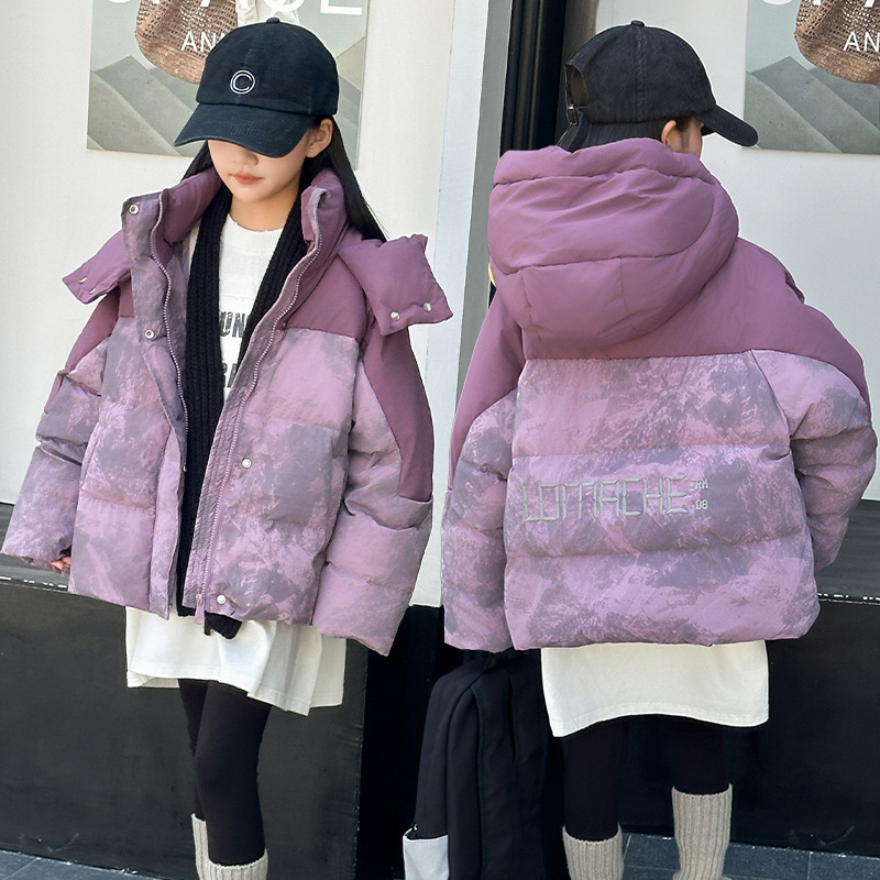女童羽绒服2025新款女孩冬季大童初中生洋气时髦加厚儿童上衣冬装