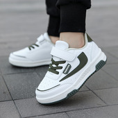 12岁2024春秋季 新款 皮面校园运动鞋 童鞋 户外男童休闲鞋 儿童板鞋