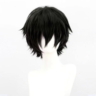 万用假发 黑色反翘收脸短发假毛 cos假发 太宰治