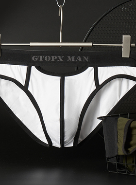 GTOPX MAN男士低腰天窗款前后开孔性感U凸囊袋棉质三角裤一件代发