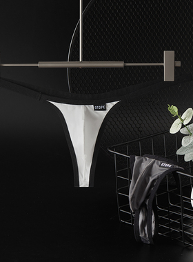 GTOPX MAN新款男士个性T裤前U凸性感冰丝半透丁字内裤 一件代发