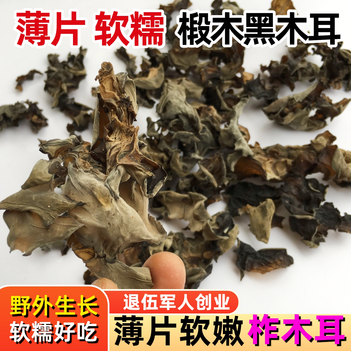 野生黑木耳干货软糯大片薄木耳