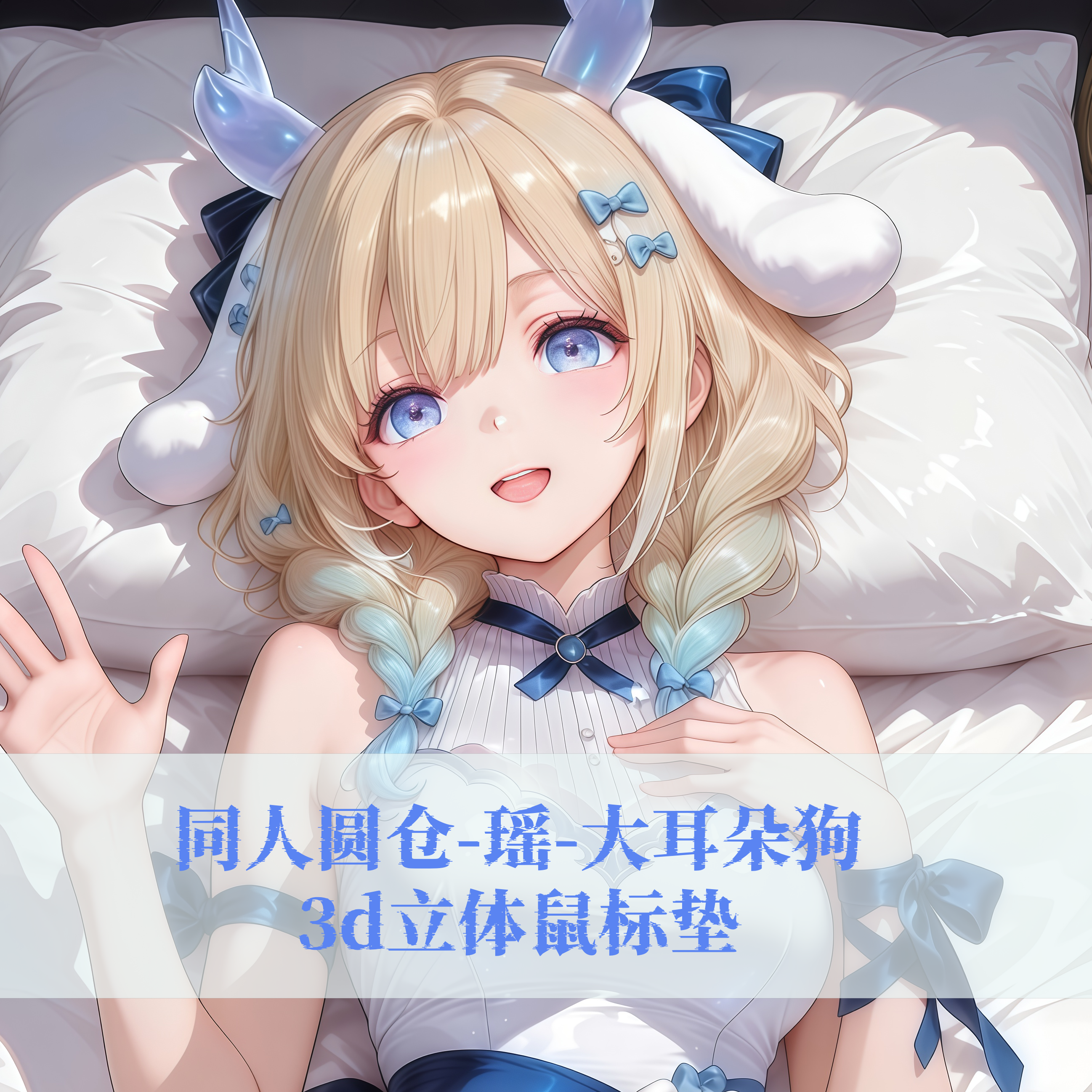 原创-王者荣耀瑶大耳朵狗3D胸立体硅胶护腕鼠标垫定制游戏二次元