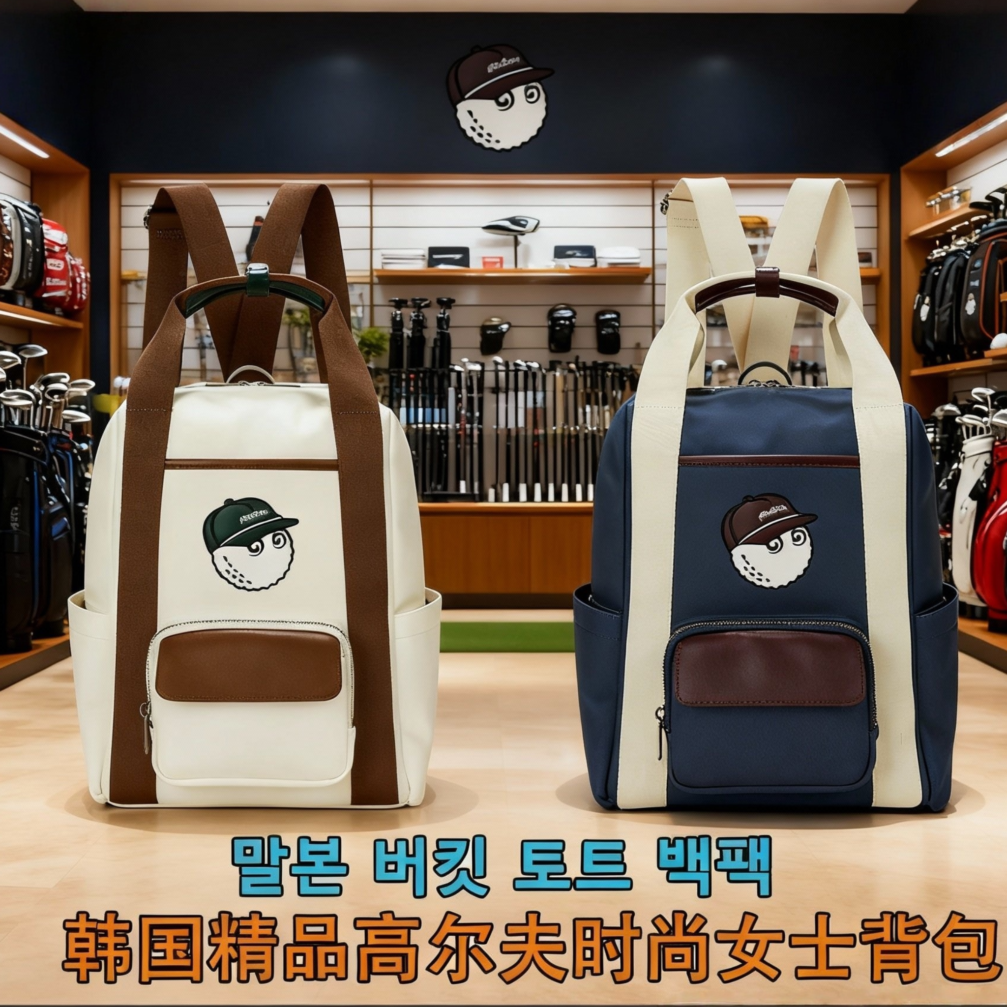 韩国新款高尔夫女士背包托特包衣物包高版本球包简约可爱百搭大气