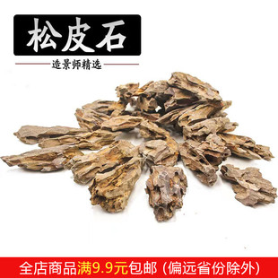 天然造景松皮石盆景盆栽装饰水陆雨林鱼缸水族箱微景观假山石摆件