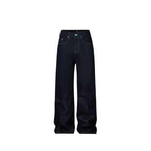 休闲长裤 质感美式 牛仔裤 S45丹宁牛仔原牛定制复古仿绿松石工装