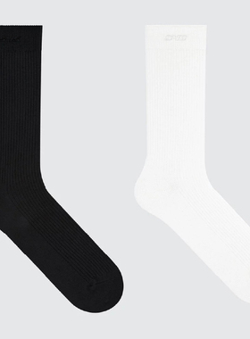 s45基础纯色logo中筒袜嘻哈百搭情侣长袜四季休闲袜男女同款