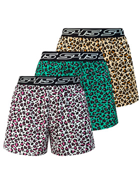 s45豹纹阿罗裤宽松平角内裤居家短睡裤四角裤