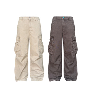 s45堆叠伞兵裤 男 水洗质感口袋宽松长裤