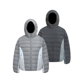 s45横绗线双色排骨90鹅绒服 轻巧保暖百搭连帽轻薄外套冬季