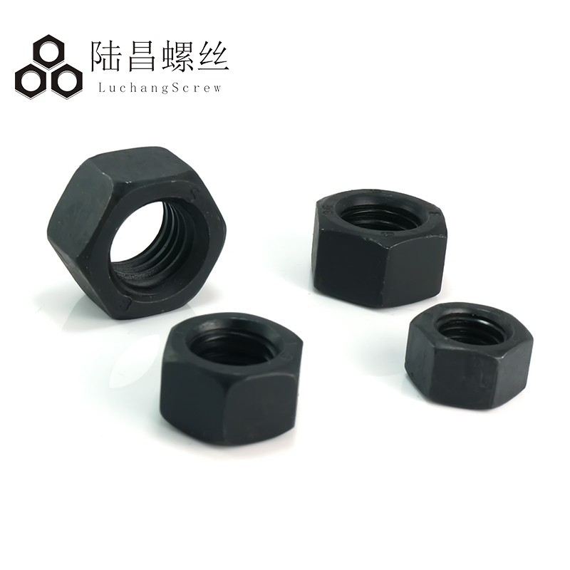 8级细牙螺母 碳钢黑色细牙六角螺母M8-M24