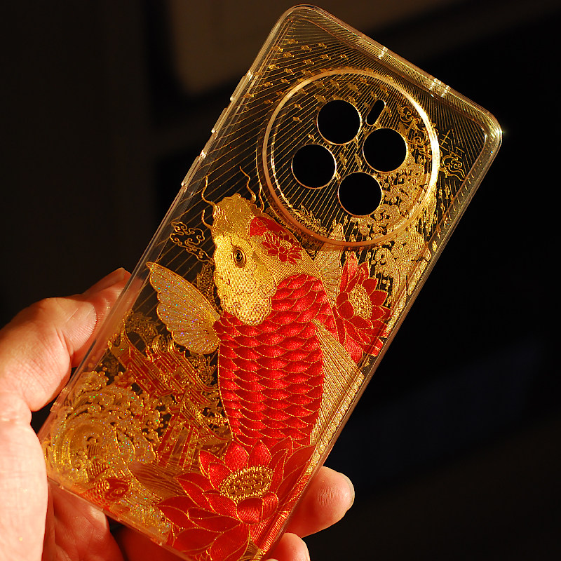 适用于华为mate40pro手机壳小米13锦鲤手工壳三星S23金丝软套nova50鲤鱼跳龙门招财送长辈高考壳个性保护套,3C数码配件,手机保护套/壳,淘宝优惠券,粉丝福利购,淘宝优惠卷