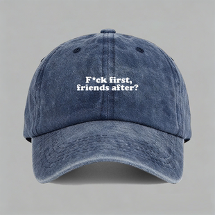 after有趣味搞笑英文潮小众纯棉棒球帽鸭舌帽子 friends first