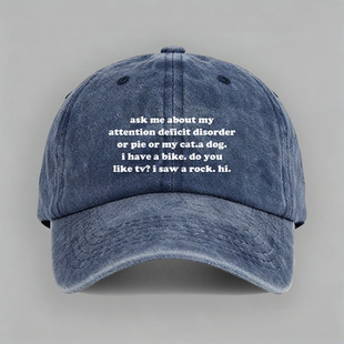 attention deficit disorder 注意缺陷障碍字母棉棒球帽鸭舌帽子