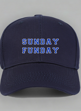 sunday funday 有趣设计英文字母slogan男女棉棒球帽鸭舌帽子防晒