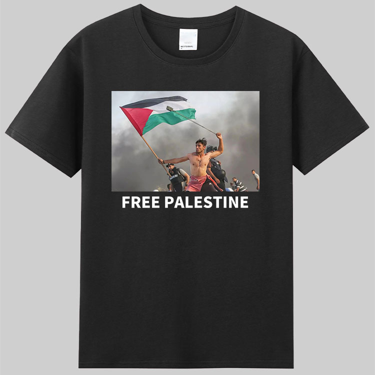 Free Palestine支持巴勒斯坦解放巴以冲突以色列照片国旗t恤衣服