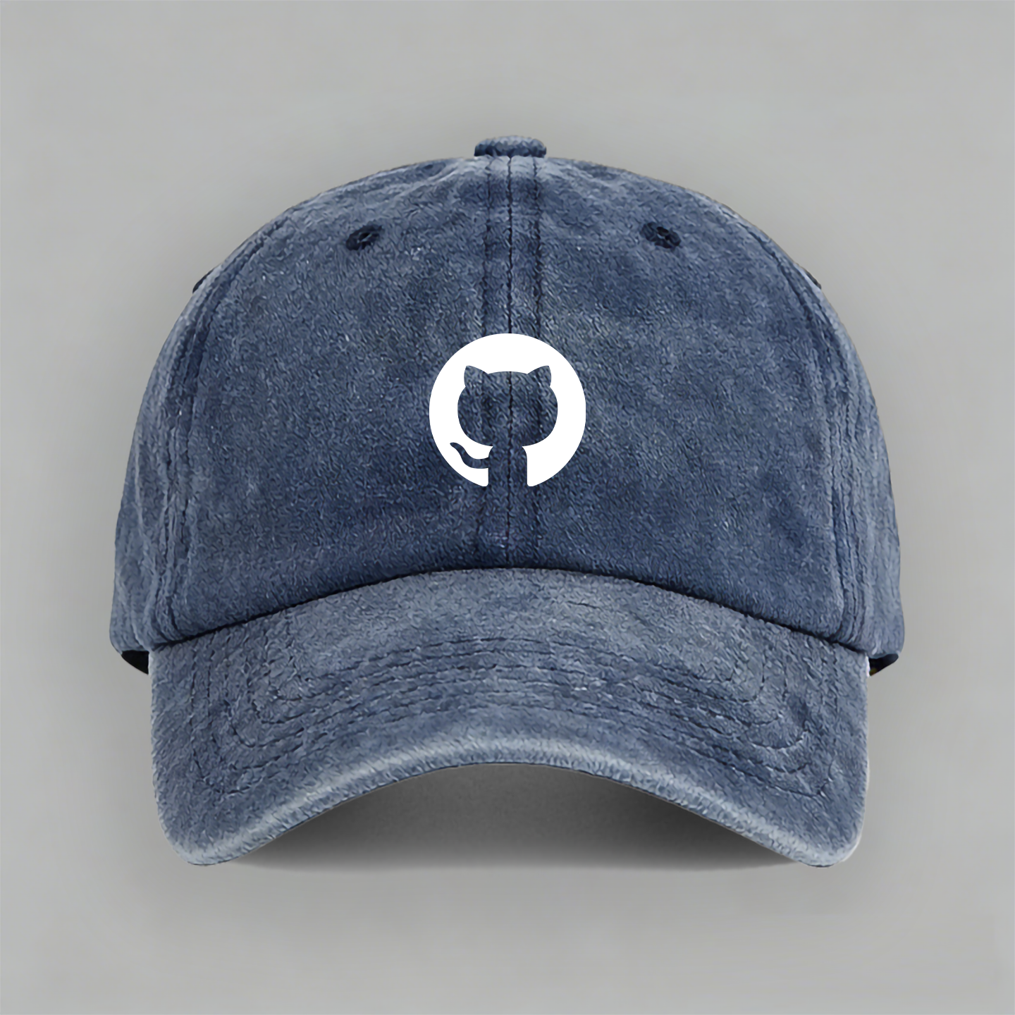 GitHub章鱼猫极客程序员周边码农休闲纯棉水洗软顶棒球鸭舌帽子男