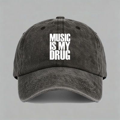 MUSIC IS MY DRUG 音乐是我的药标语棒球帽鸭舌帽子