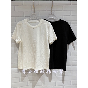 欧洲站2026春季新款 MYPH时尚圆领短袖小铁标纯色显瘦T恤女1966