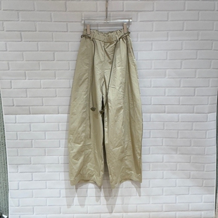 百搭松紧腰抽绳直筒阔腿休闲裤 时尚 女潮2368 新款 欧洲站2026春季