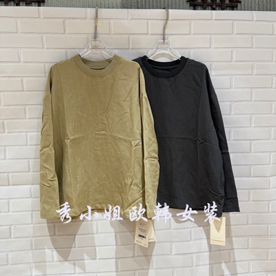 欧洲站2026春季新BOBO圆领长袖T恤女宽松显瘦百搭打底衫上衣3016