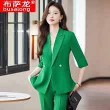 中袖西装外套女春夏薄款2025新款高级感职业正装通勤气质西服套装