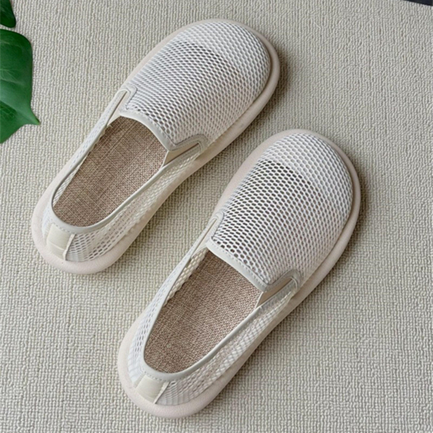 森系网鞋女款夏季外穿镂空网面透气洞洞鞋子2025新款包头凉鞋棉麻,女鞋,网面鞋,淘宝优惠券,粉丝福利购,淘宝优惠卷