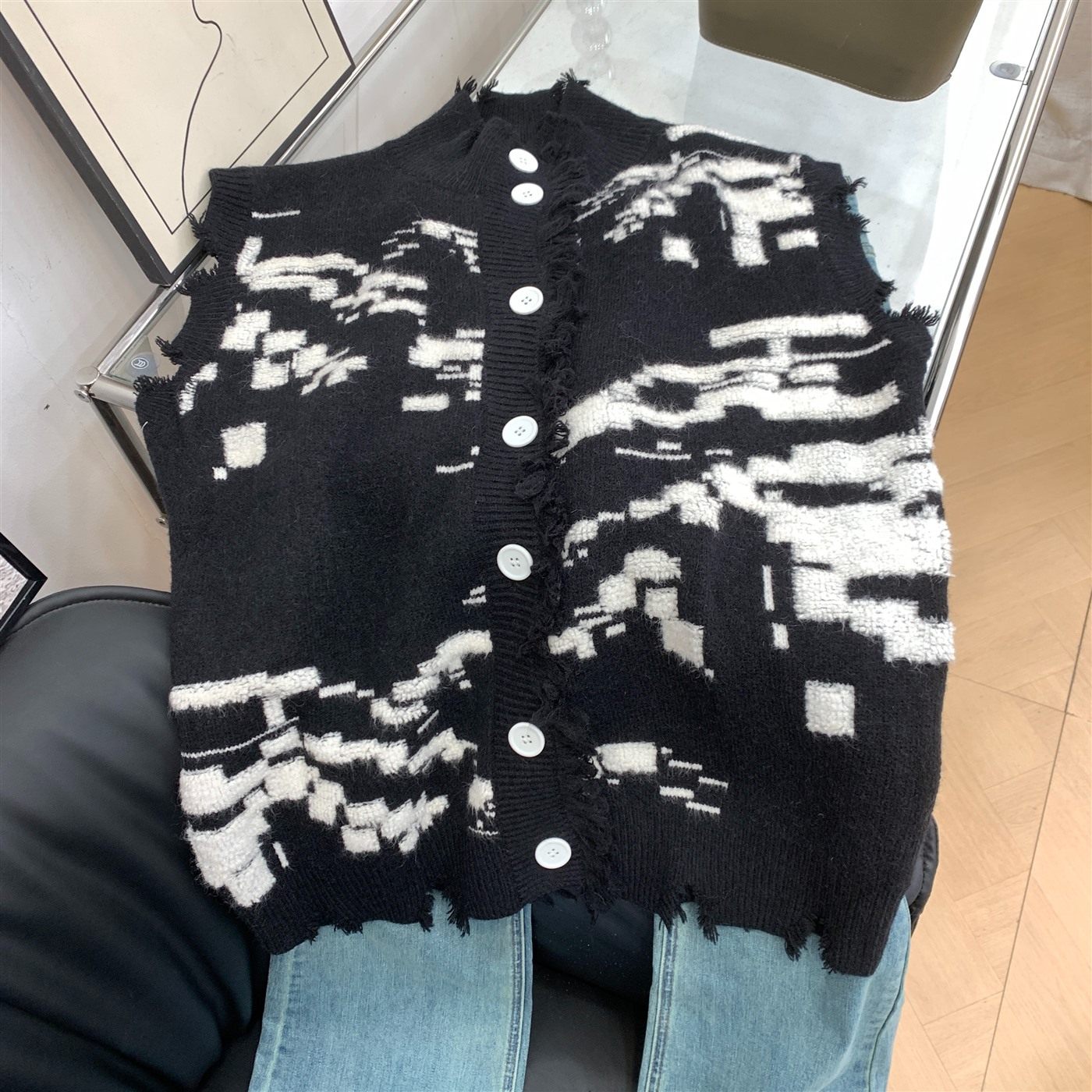 秋季休闲百搭时尚设计感无袖上衣女宽松显瘦小众开衫J#31