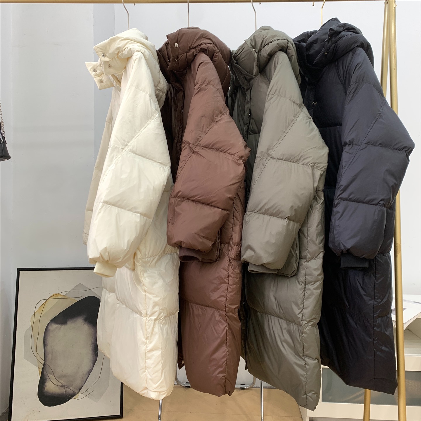 重磅加厚大衣女秋冬新款宽松显瘦纯色简约长款外套K#10