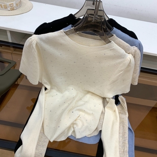 新款 纯色半高领拼接袖 打底外穿 子修身 针织毛衣女秋季