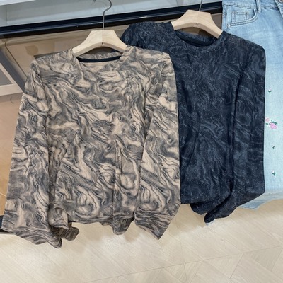 衬衫纯色时尚新款小众长袖设计感不规则圆领上衣 J#7