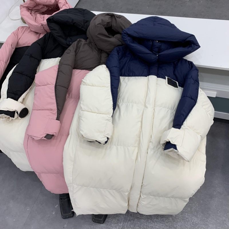 【彤】冬季新款韩版中长款保暖连帽设计感宽松外套女 L#15