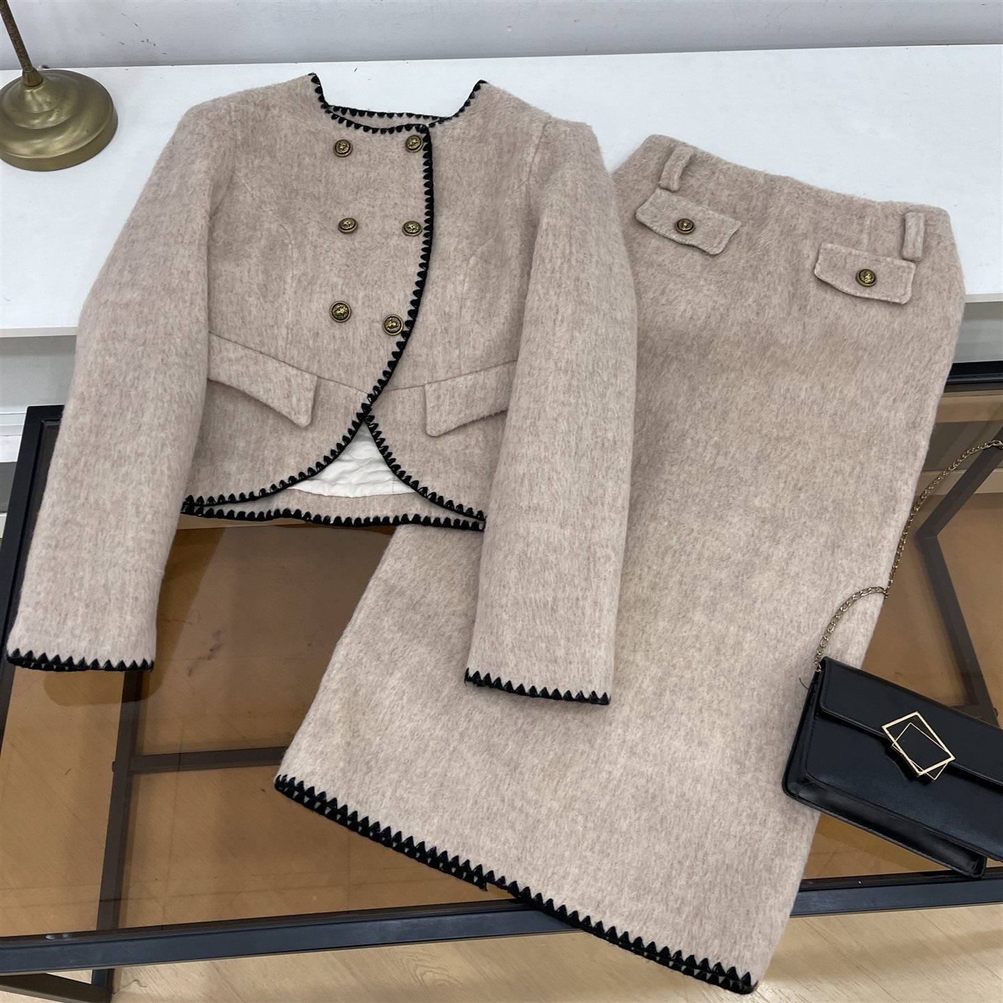 1.52kg毛呢套装长袖单排扣简约外套搭直筒半身裙女装,女装/女士精品,时尚套装,淘宝优惠券,粉丝福利购,淘宝优惠卷