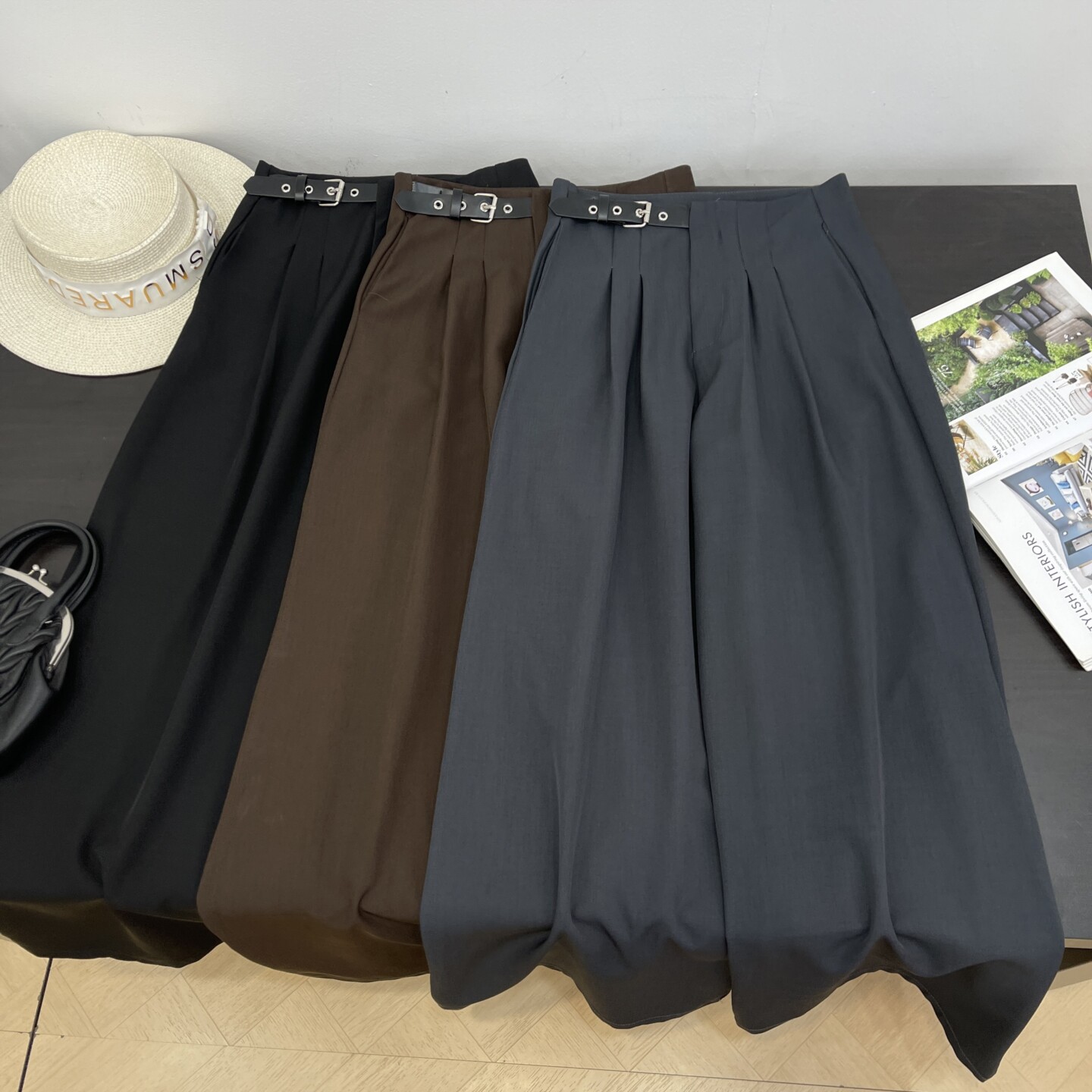 秋冬西装阔腿裤女2025秋冬季高腰宽松显瘦直筒裤L#12,女装/女士精品,休闲裤,淘宝优惠券,粉丝福利购,淘宝优惠卷