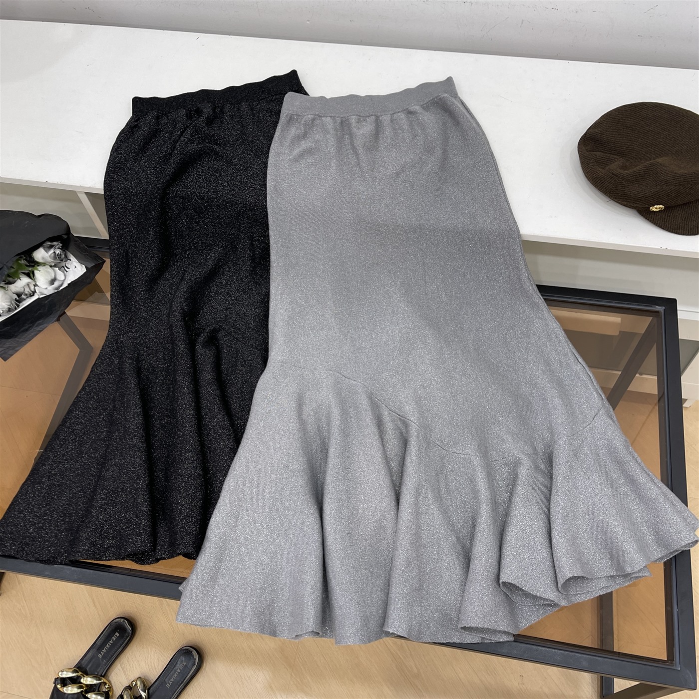 半身裙纯色新款百搭时尚休闲冬季高腰中长裙 K#16