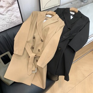 春节发货外套纯色秋季百搭是新款小众长款通勤宽松女 J#31